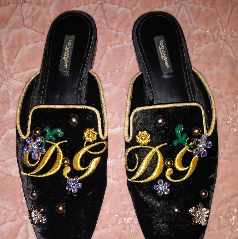 Dolce & Gabbana "Jackie" velvet mules